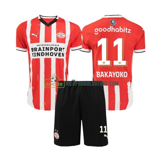 PSV Eindhoven Trøje Johan Bakayoko 11 Børn Hjemmebane Fodboldsæt 2024-2025 Kortærmet