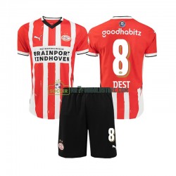 PSV Eindhoven Trøje Sergino Dest 8 Børn Hjemmebane Fodboldsæt 2024-2025 Kortærmet