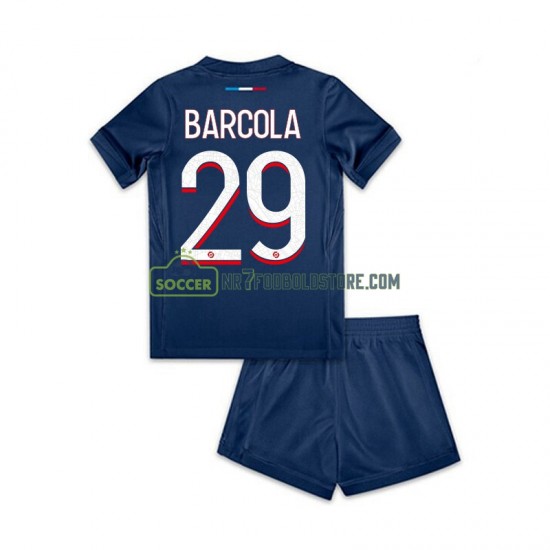 Paris Saint-Germain Trøje Bradley Barcola 29 Børn Hjemmebane Fodboldsæt 2024-2025 Kortærmet