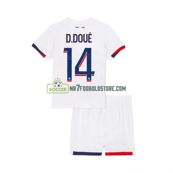 Paris Saint-Germain Trøje Desire Doue 14 Børn Udebane Fodboldsæt 2024-2025 Kortærmet