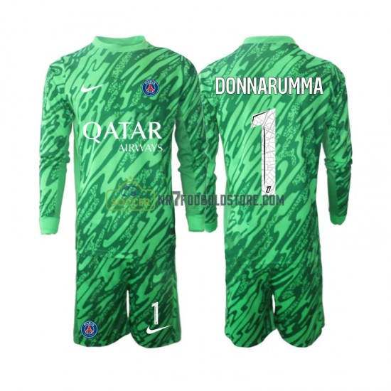Paris Saint-Germain Trøje Gianluigi Donnarumma 1 Målmand Børn Udebane Fodboldsæt 2024-2025 Langærmet