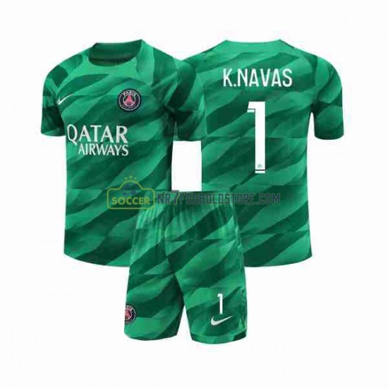Paris Saint-Germain Trøje K.NAVAS 1 Målmand Børn Hjemmebane Fodboldsæt 2023-2024 Kortærmet