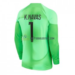 Paris Saint-Germain Trøje K.Navas 1 Målmand Mænd Hjemmebane Fodboldsæt 2022-2023 Langærmet
