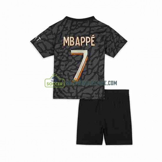 Paris Saint-Germain Trøje Mbappé Kylian 7 Børn 3. Valg Fodboldsæt 2023-2024 Kortærmet