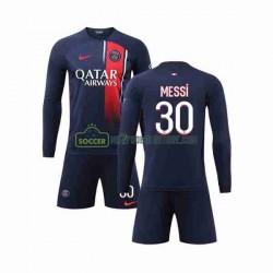 Paris Saint-Germain Trøje Lionel Messi 30 Børn Hjemmebane Fodboldsæt 2023-2024 Langærmet