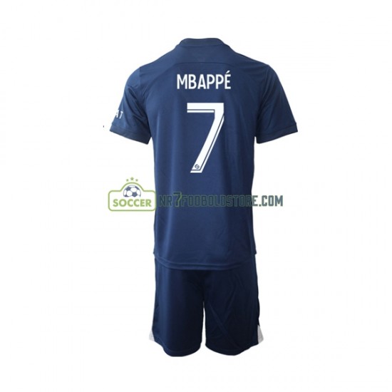Paris Saint-Germain Trøje Mbappé 7 Børn Hjemmebane Fodboldsæt 2022-2023 Kortærmet