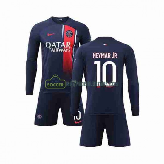 Paris Saint-Germain Trøje Neymar Jr 10 Børn Hjemmebane Fodboldsæt 2023-2024 Langærmet