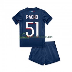 Paris Saint-Germain Trøje Willian Pacho 51 Børn Hjemmebane Fodboldsæt 2024-2025 Kortærmet