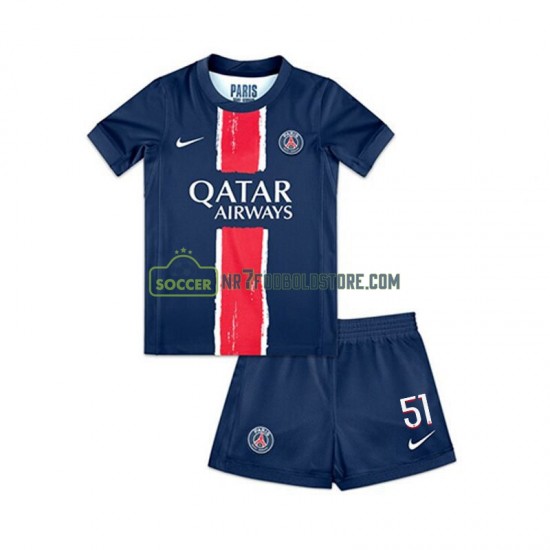 Paris Saint-Germain Trøje Willian Pacho 51 Børn Hjemmebane Fodboldsæt 2024-2025 Kortærmet