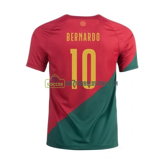 Portugal Trøje Bernardo 10 Mænd Hjemmebane Fodboldsæt VM i fodbold 2022 Kortærmet