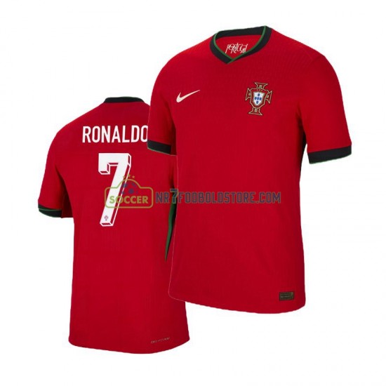 Portugal Trøje Cristiano Ronaldo 7 Mænd Hjemmebane Fodboldsæt Euro 2024 Kortærmet