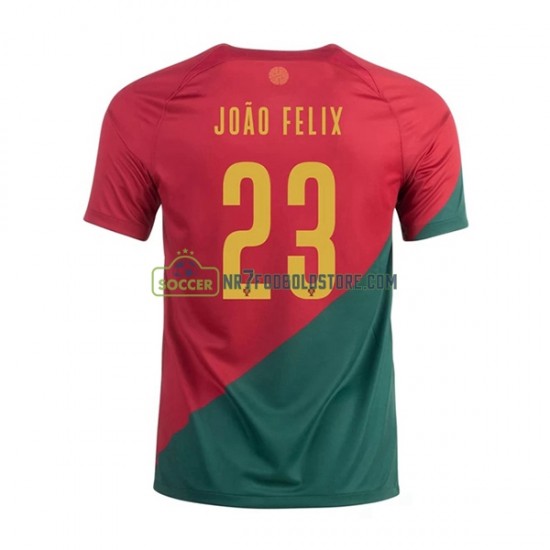 Portugal Trøje Joao Felix 23 Mænd Hjemmebane Fodboldsæt VM i fodbold 2022 Kortærmet