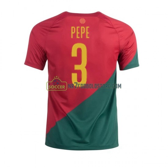 Portugal Trøje PEPE 3 Mænd Hjemmebane Fodboldsæt VM i fodbold 2022 Kortærmet