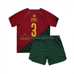 Portugal Trøje PEPE 3 Børn Hjemmebane Fodboldsæt VM i fodbold 2022 Kortærmet