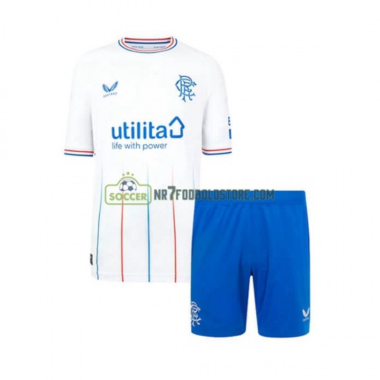 Rangers Trøje Børn Udebane Fodboldsæt 2023-2024 Kortærmet