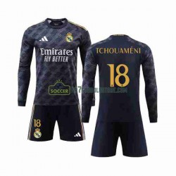 Real Madrid Trøje Aurelien Tchouameni 18 Børn Udebane Fodboldsæt 2023-2024 Langærmet