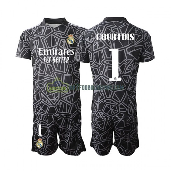 Real Madrid Trøje Courtois 1 Målmand Børn Udebane Fodboldsæt 2022-2023 Kortærmet