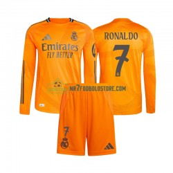 Real Madrid Trøje Cristiano Ronaldo 7 Børn Udebane Fodboldsæt 2024-2025 Langærmet