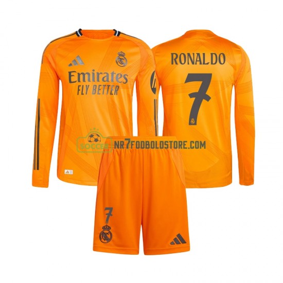 Real Madrid Trøje Cristiano Ronaldo 7 Børn Udebane Fodboldsæt 2024-2025 Langærmet