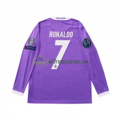 Real Madrid Trøje Cristiano Ronaldo 7 2016 Retro Børn Udebane Fodboldsæt Langærmet