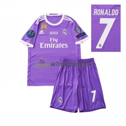 Real Madrid Trøje Cristiano Ronaldo 7 2016 Retro Børn Udebane Fodboldsæt Kortærmet
