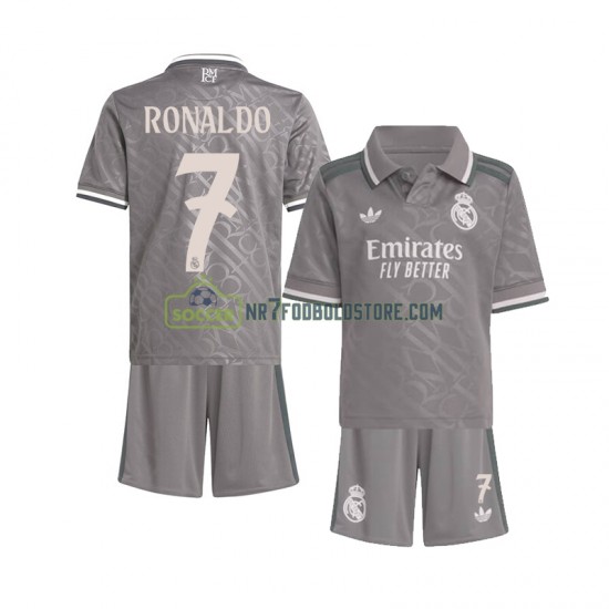 Real Madrid Trøje Cristiano Ronaldo 7 Børn 3. Valg Fodboldsæt 2024-2025 Kortærmet