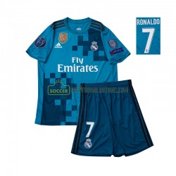 Real Madrid Trøje Cristiano Ronaldo 7 2017 Retro Børn 3. Valg Fodboldsæt Kortærmet