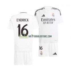 Real Madrid Trøje ENDRICK 16 Børn Hjemmebane Fodboldsæt 2024-2025 Kortærmet