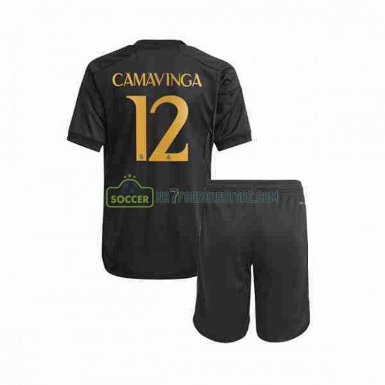 Real Madrid Trøje Eduardo Camavinga 12 Børn 3. Valg Fodboldsæt 2023-2024 Kortærmet