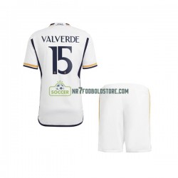 Real Madrid Trøje Federico Valverde 15 Børn Hjemmebane Fodboldsæt 2023-2024 Kortærmet