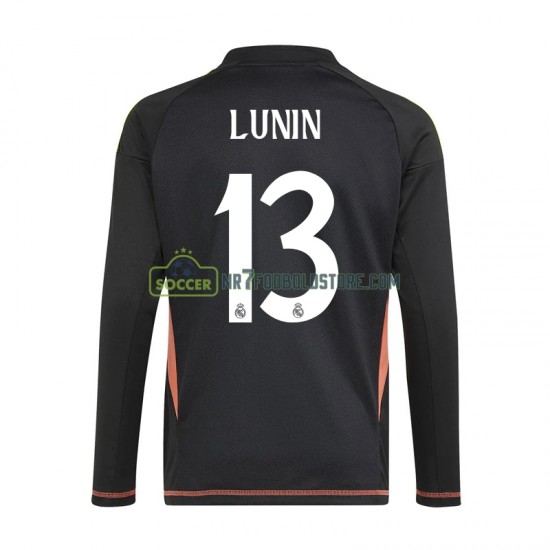 Real Madrid Trøje Andriy Lunin 13 Målmand Mænd Udebane Fodboldsæt 2024-2025 Langærmet
