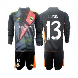 Real Madrid Trøje Andriy Lunin 13 Målmand Børn Udebane Fodboldsæt 2024-2025 Langærmet