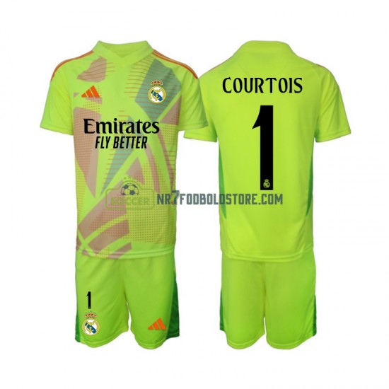 Real Madrid Trøje COURTOIS 1 Målmand Børn 4. Valg Fodboldsæt 2024-2025 Kortærmet