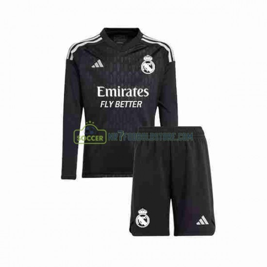 Real Madrid Trøje Målmand Børn Udebane Fodboldsæt 2023-2024 Langærmet