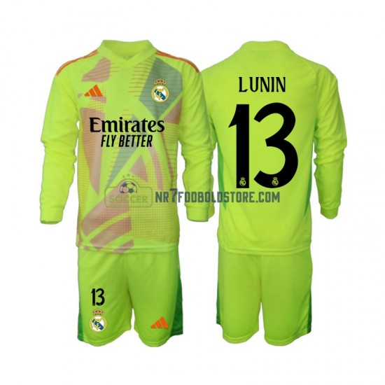 Real Madrid Trøje Lunin 13 Målmand Børn 4. Valg Fodboldsæt 2024-2025 Langærmet