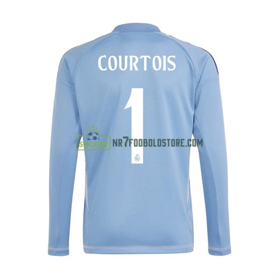 Real Madrid Trøje Thibaut Courtois 1 Målmand Mænd Hjemmebane Fodboldsæt 2024-2025 Langærmet