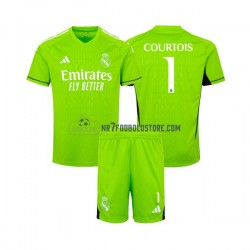 Real Madrid Trøje Thibaut Courtois 1 Målmand Børn Hjemmebane Fodboldsæt 2023-2024 Kortærmet