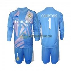 Real Madrid Trøje Thibaut Courtois 1 Målmand Børn Hjemmebane Fodboldsæt 2024-2025 Langærmet