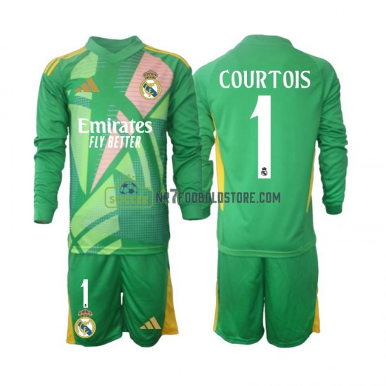 Real Madrid Trøje Thibaut Courtois 1 Målmand Børn 3. Valg Fodboldsæt 2024-2025 Langærmet