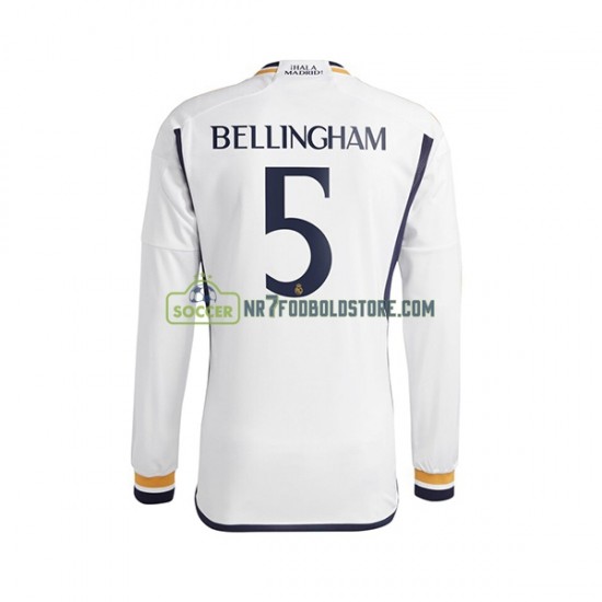 Real Madrid Trøje Jude Bellingham 5 Mænd Hjemmebane Fodboldsæt 2023-2024 Langærmet