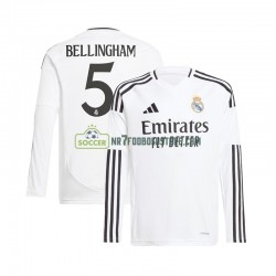 Real Madrid Trøje Jude Bellingham 5 Mænd Hjemmebane Fodboldsæt 2024-2025 Langærmet