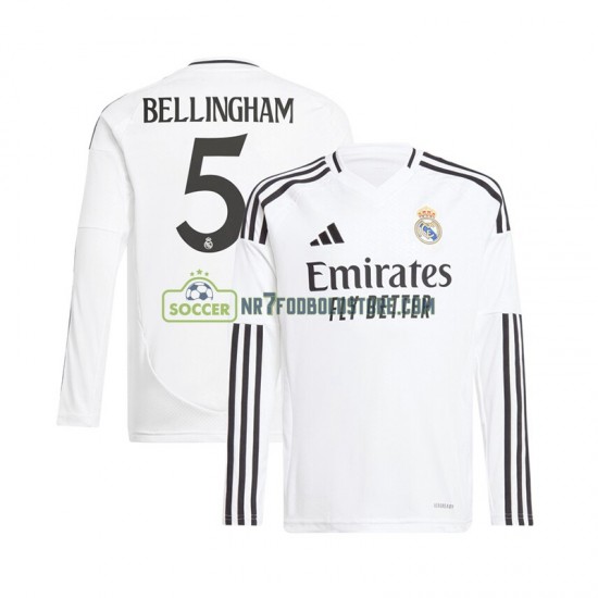 Real Madrid Trøje Jude Bellingham 5 Mænd Hjemmebane Fodboldsæt 2024-2025 Langærmet