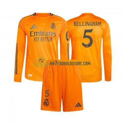 Real Madrid Trøje Jude Bellingham 5 Børn Udebane Fodboldsæt 2024-2025 Langærmet