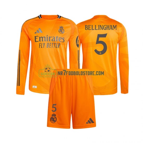 Real Madrid Trøje Jude Bellingham 5 Børn Udebane Fodboldsæt 2024-2025 Langærmet