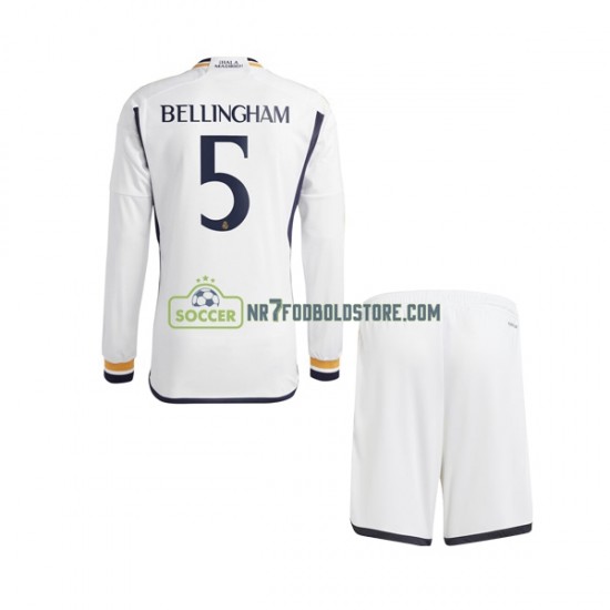 Real Madrid Trøje Jude Bellingham 5 Børn Hjemmebane Fodboldsæt 2023-2024 Langærmet