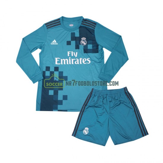 Real Madrid Trøje 2017 Retro Børn 3. Valg Fodboldsæt Langærmet