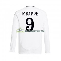 Real Madrid Trøje Mbappé Kylian 9 Mænd Hjemmebane Fodboldsæt 2024-2025 Langærmet