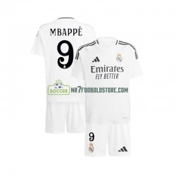 Real Madrid Trøje Mbappé Kylian 9 Børn Hjemmebane Fodboldsæt 2024-2025 Kortærmet