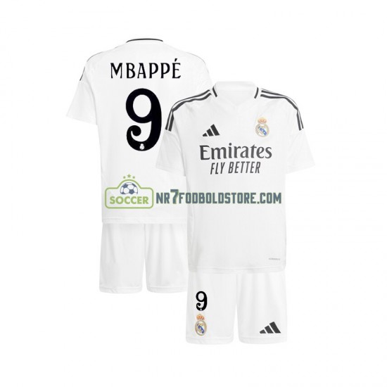 Real Madrid Trøje Mbappé Kylian 9 Børn Hjemmebane Fodboldsæt 2024-2025 Kortærmet
