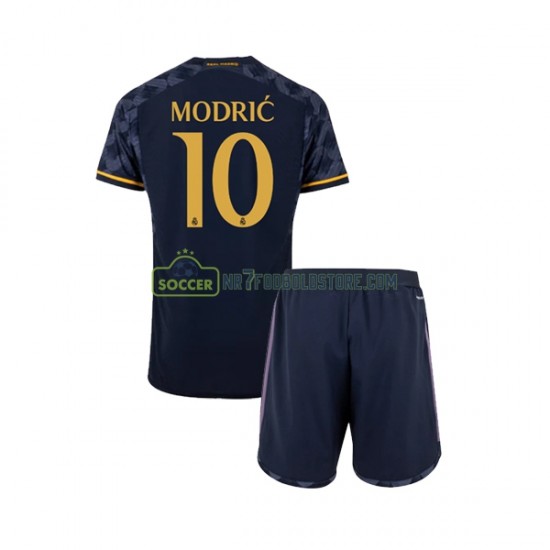 Real Madrid Trøje Modrić Luka 10 Børn Udebane Fodboldsæt 2023-2024 Kortærmet